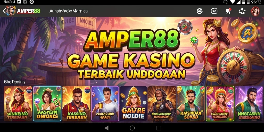 Tampilan screenshot gameplay Kasino AMPER88 yang mendebarkan.