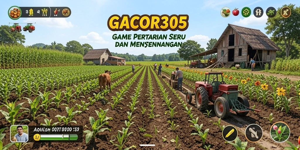 Tangkapan layar utama GACOR305 menampilkan gameplay bertani yang menarik.