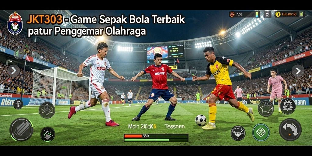 Tangkapan layar JKT303 menampilkan aksi seru dalam permainan sepak bola.