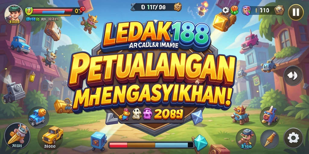 Tampilan gameplay seru LEDAK188 yang menantang dan berwarna.