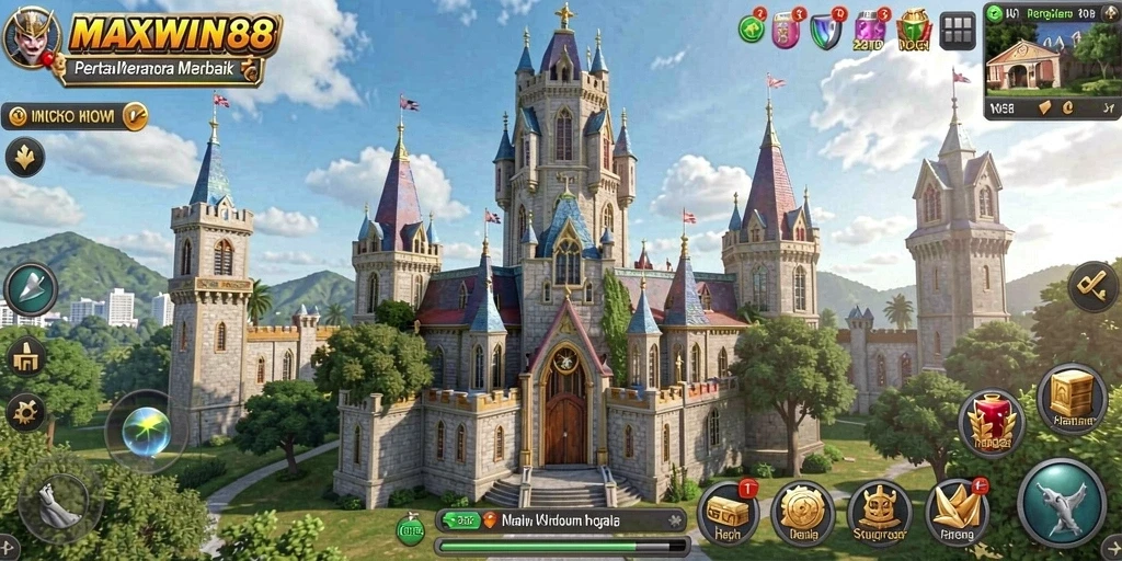 Screenshot gameplay MAXWIN88 menampilkan aksi Tower Defense yang seru dan strategis.
