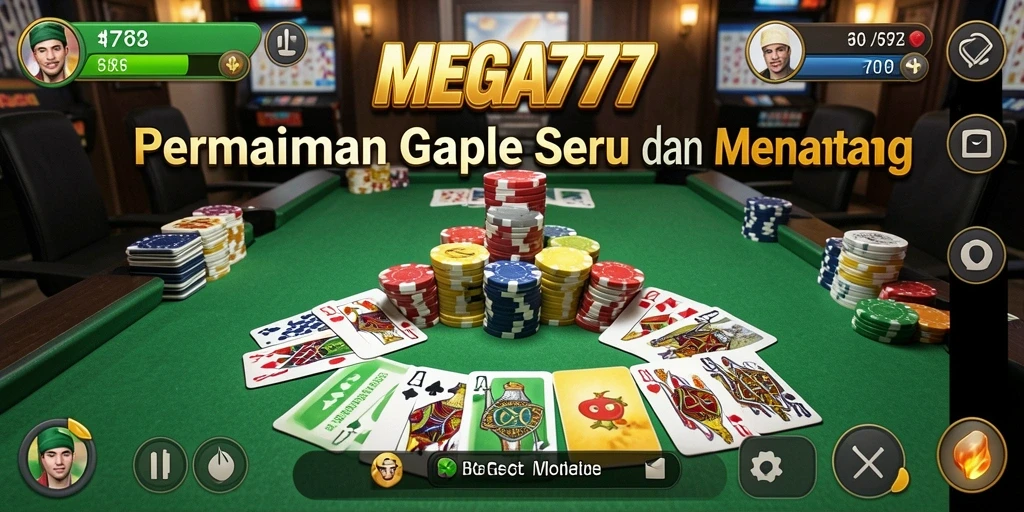 Menampilkan gameplay seru Gaple di MEGA777.
