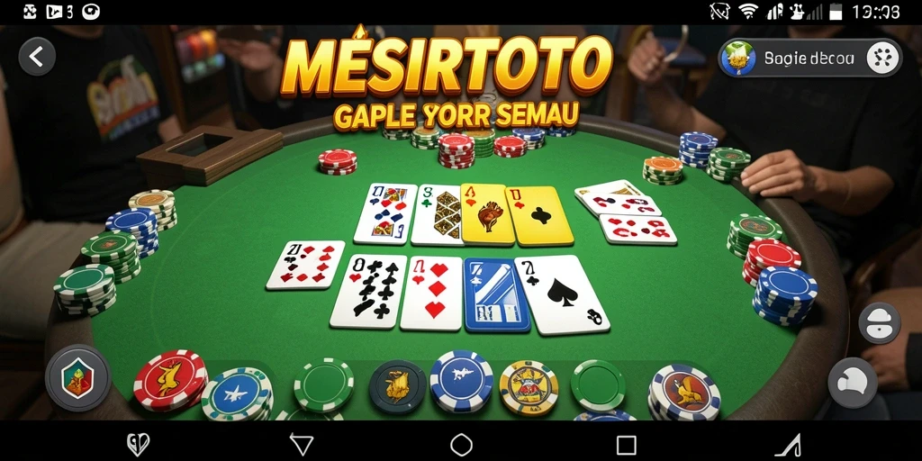 Tampilan gameplay seru dalam aplikasi Gaple MESIRTOTO.