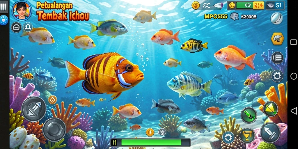 Gameplay seru MPO555 dengan berbagai ikan yang menunggu untuk ditembak.