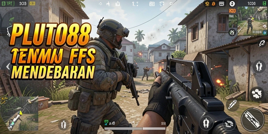 Screenshot PLUTO88 menampilkan aksi intens dalam mode FPS.