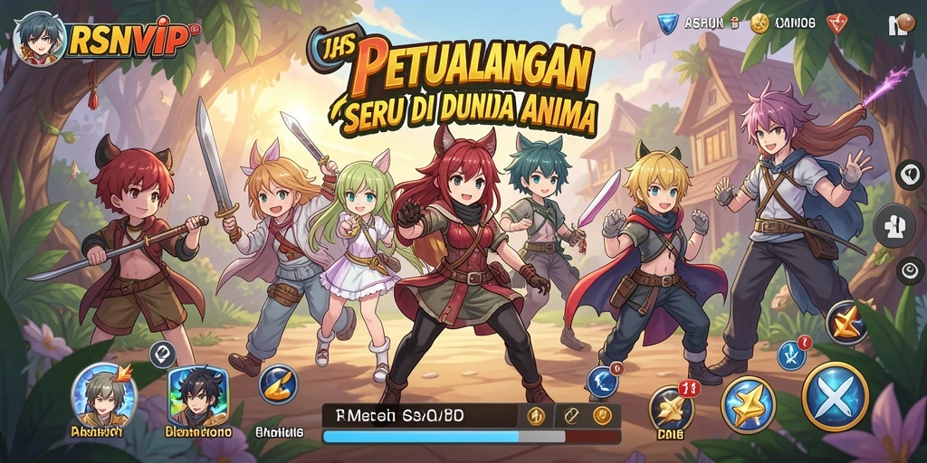 Tangkapan layar RSNVIP menampilkan aksi seru dan karakter Anime ikonik.