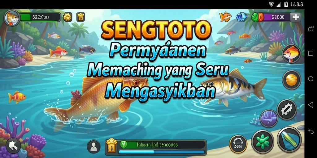 Tampilan gameplay SENGTOTO dengan suasana memancing yang menyegarkan.