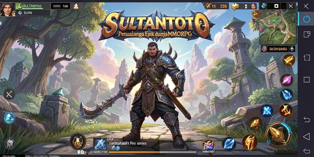 Screenshot gameplay SULTANTOTO yang menampilkan pertempuran epik di dunia MMORPG.