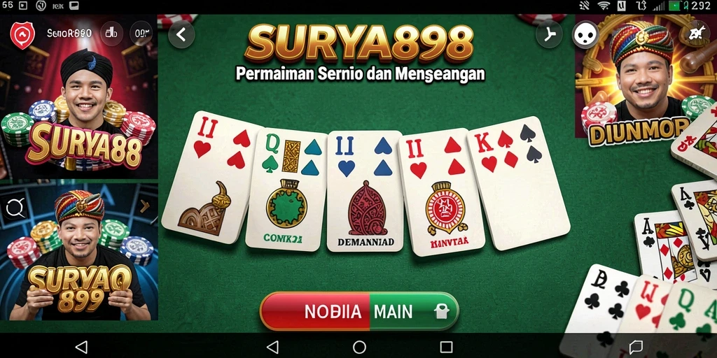 Screenshot gameplay SURYA898 yang menampilkan keseruan bermain Domino.