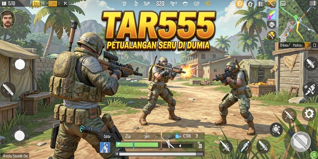 Tampilan gameplay seru di TAR555 dengan pertarungan Battle Royale yang intens.