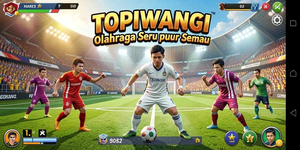 Tampilan utama gameplay olahraga dari TOPIWANGI yang menegangkan.