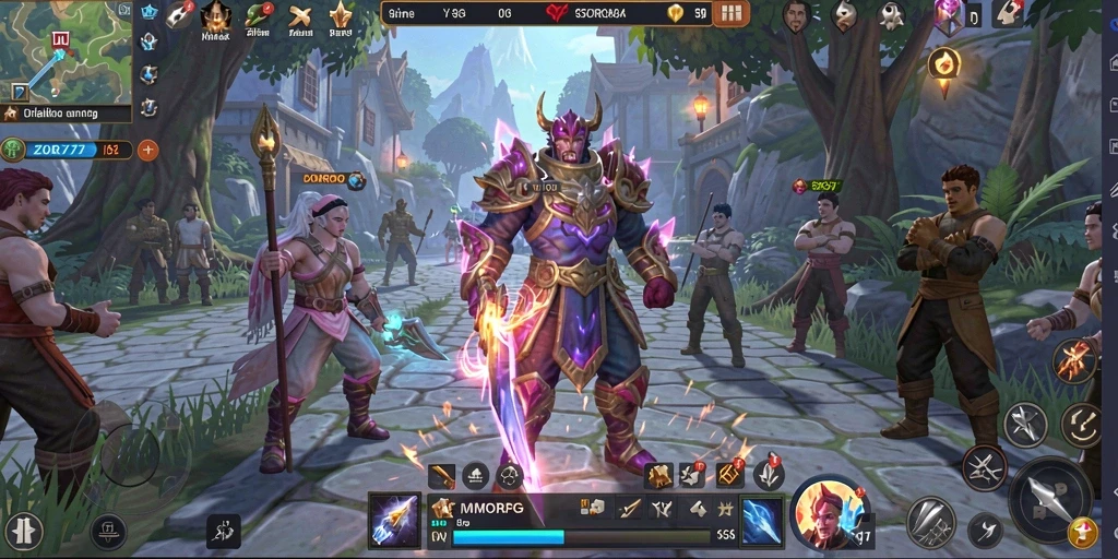 Screenshot gameplay ZORO77 menunjukkan petualangan seru dalam MMORPG.