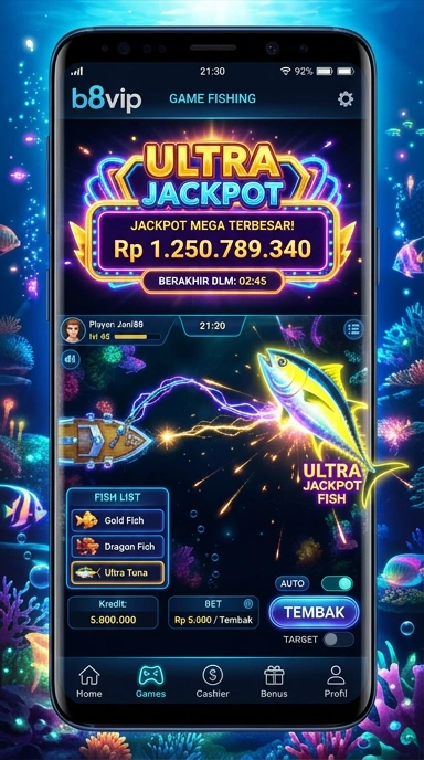 Screenshot utama aplikasi b8vip dengan antarmuka pengguna yang menarik.